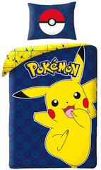 Gultasveļas komplekts Pokémon Joyful Pikachu, 140×200, 2 daļas cena un informācija | Bērnu gultas veļa | 220.lv