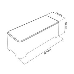 Коробка с крышкой для скрытия проводовi E-Box M 36x14x12см, белый / серый цена и информация | Ящики для вещей | 220.lv