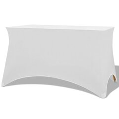 galda pārvalki, 2 gab.,183x76x74 cm, elastīgi, balti cena un informācija | Galdauti, salvetes | 220.lv