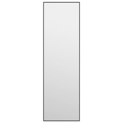 durvju spogulis, melns, 30x100 cm, stikls un alumīnijs cena un informācija | Spoguļi | 220.lv