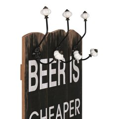 drēbju pakaramais BEER CHEAPER, 120x40 cm, 6 āķīši cena un informācija | Drēbju pakaramie | 220.lv