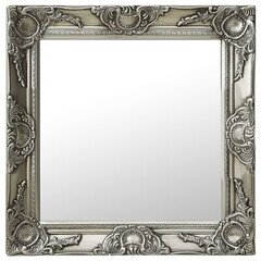baroka stila sienas spogulis, 50x50 cm, sudraba krāsā cena un informācija | Spoguļi | 220.lv