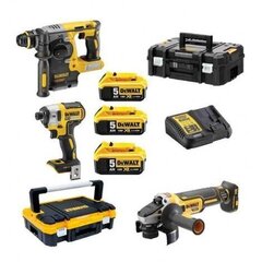 Набор аккумуляторных инструментов 18В 3x5Aч DeWALT DCK305P3T-QW цена и информация | Шуруповерты, дрели | 220.lv