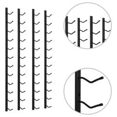sienas vīna pudeļu plaukti 12 pudelēm, 2 gab., melna dzelzs цена и информация | Полки | 220.lv
