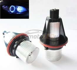 20 W LED spuldze BMW E39, E53, E65, E66, E60, E61, E63, E64, E87, X3 gredzeniem, 2 gab. komplekts cena un informācija | Auto spuldzes | 220.lv