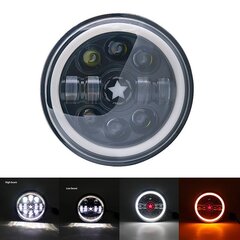 Harley, Jeep, Land Rover, Suzuki, Ford, Nissan, Lada Передняя фара 7" LED ближний, дальний свет, габариты, дневной ход, сигналы поворота 1шт цена и информация | Автомобильные лампочки | 220.lv