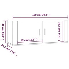 sienas TV skapīši, 3 gab., balti, 100x34,5x40 cm cena un informācija | TV galdiņi | 220.lv