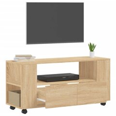 TV skapītis, ozolkoka krāsa, 102x34,5x43 cm, inženierijas koks cena un informācija | TV galdiņi | 220.lv