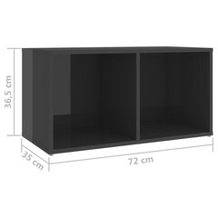 TV plaukti, 2 gb., spīdīgi pelēki, 72x35x36,5 cm, skaidu plātne cena un informācija | TV galdiņi | 220.lv