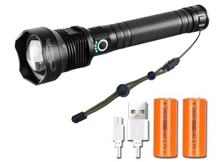 Мощный прочный светодиодный фонарик 15000lm 1000m USB Zoom цена и информация | Фары | 220.lv