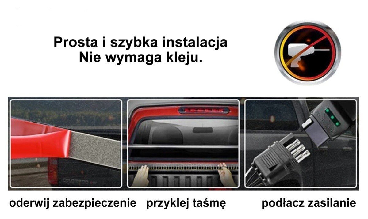 Bremžu signāllukturi, stāvokļa, atpakaļgaitas un virziena LED gaismas diodes 1.2m 12V cena un informācija | Automašīnu spoguļi, restes, lukturi | 220.lv