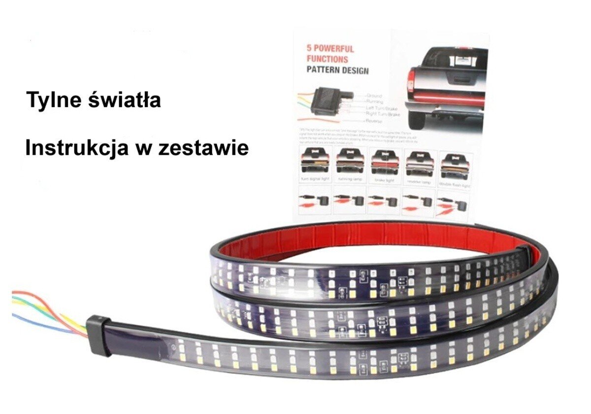 Bremžu signāllukturi, stāvokļa, atpakaļgaitas un virziena LED gaismas diodes 1.2m 12V cena un informācija | Automašīnu spoguļi, restes, lukturi | 220.lv