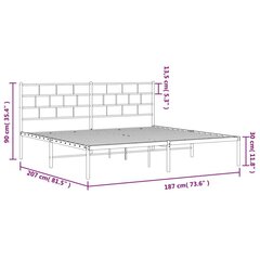 Gultas rāmis ar galvgali , 180x200 cm, balts cena un informācija | Gultas | 220.lv