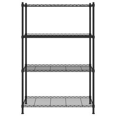 4 līmeņu glabāšanas plaukts, 90x35x137 cm, melns, 200 kg cena un informācija | Saimniecības plaukti | 220.lv