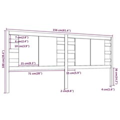 Galvgalis, medus brūns, 156x4x100cm, priedes masīvkoks cena un informācija | Gultas | 220.lv