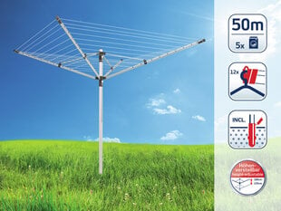 Leifheit āra žāvētājs LinoPush 500 (50 m) cena un informācija | Veļas žāvēšana | 220.lv