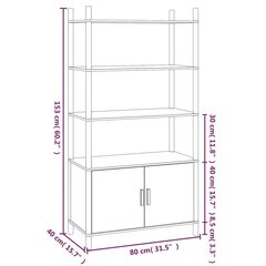 augstais skapītis, balts, 80x40x153 cm, inženierijas koks цена и информация | Комоды | 220.lv