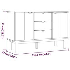 Sānu skapis (113,5x43x73cm), brūns cena un informācija | Skapīši viesistabai | 220.lv