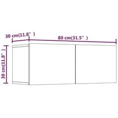 TV skapīši, 2 gab., balti, 80x30x30 cm, inženierijas koks cena un informācija | TV galdiņi | 220.lv