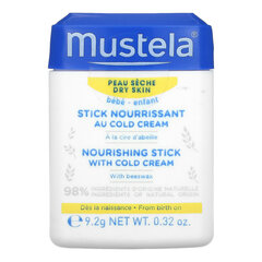 Barojoša un mitrinoša lūpu krāsa un sejas krēms Mustela Nourish Stick with Cold Cream 9.2 g cena un informācija | Lūpu krāsas, balzāmi, spīdumi, vazelīns | 220.lv