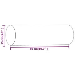 dekoratīvi spilveni, 2 gab., krēmkrāsas, Ø15x50 cm, samts cena un informācija | Dekoratīvie spilveni un spilvendrānas | 220.lv