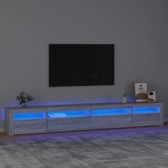 TV skapis ar led, pelēka ozols, 270x35x40cm цена и информация | Тумбы под телевизор | 220.lv