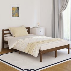 810428 Bed Frame Solid Wood Pine 120x200 cm Honey Brown cena un informācija | Gultas | 220.lv