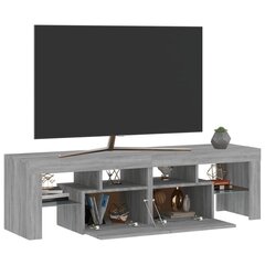 TV skapītis ar LED lampiņām, pelēka ozola krāsa, 140x36,5x40 cm cena un informācija | TV galdiņi | 220.lv