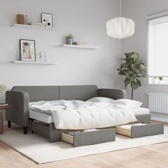 Izvelkams dīvāns ar atvilktnēm , 80x200 cm, pelēks cena un informācija | Gultas | 220.lv