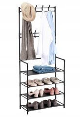 Шкаф для одежды с полками HANI черный цена и информация | Вешалки для одежды | 220.lv