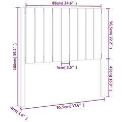 gultas galvgalis, 95,5x4x100 cm, priedes masīvkoks cena un informācija | Gultas | 220.lv