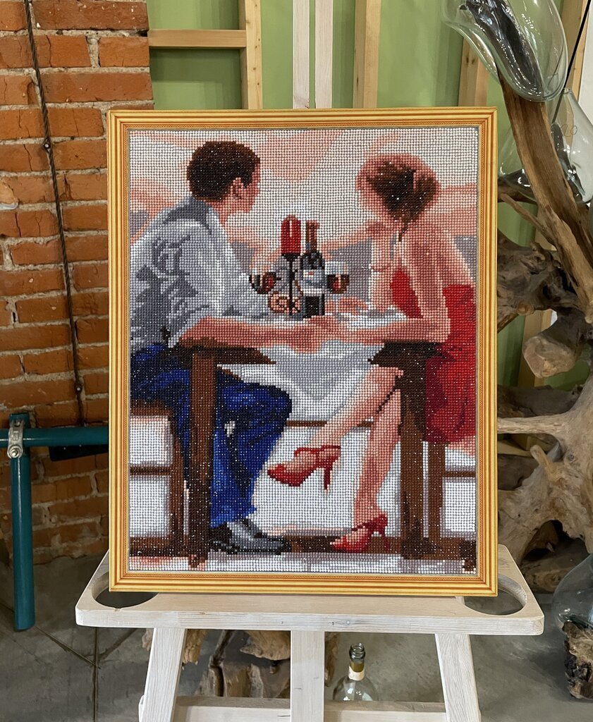 Dimantu mozaīkas komplekts uz rāmja TM Varvikas - Romantic Dinner LG071e 40x50 cm цена и информация | Dimantu mozaīkas | 220.lv