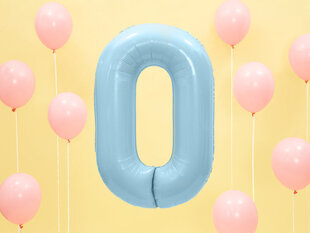 Folijas baloni Cipars "0", 86 cm, zili, 50 gab. цена и информация | Шарики | 220.lv