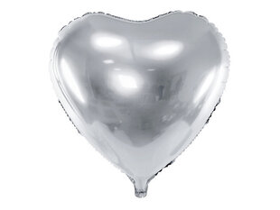 Folijas baloni Heart 61 cm, sudrabaini, 50 gab. цена и информация | Шарики | 220.lv