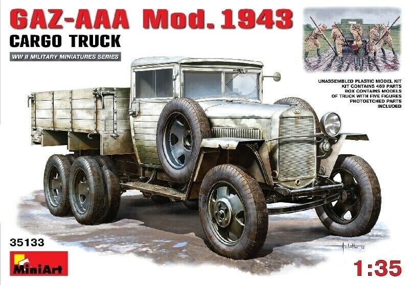 Līmējams modelis MiniArt 35133 GAZ-AAA Mod. 1943 Cargo Truck 1/35 цена и информация | Līmējamie modeļi | 220.lv