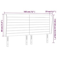 galvgalis ar malām, 183x23x118/128 cm, zils audums cena un informācija | Gultas | 220.lv