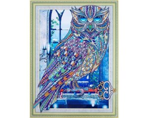 Алмазная мозаика 30x40 cm.  "Crystal owl" цена и информация | Алмазная мозаика | 220.lv