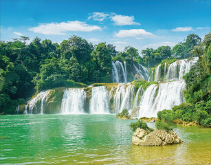 Gleznas no dimanta mozaīkas Majestic Waterfall, 40x50 cm cena un informācija | Dimantu mozaīkas | 220.lv