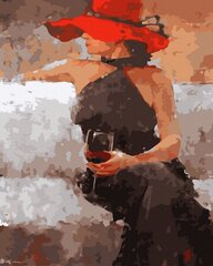 Glezna pēc numuriem 40x50 cm. Gleznošanas komplekts - Izkrāso pēc cipariem "sarkana cepure" cena un informācija | Gleznas pēc numuriem | 220.lv