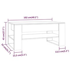 Kafijas galdiņš, melns, 102x55x45cm, apstrādāts koks cena un informācija | Žurnālgaldiņi | 220.lv