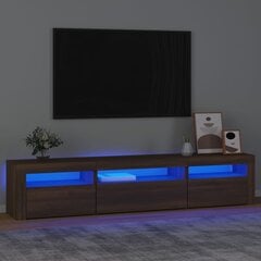 TV skapis ar led, brūns ozols, 195x35x40cm cena un informācija | TV galdiņi | 220.lv