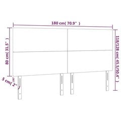 gultas galvgalis ar LED, 180x5x118/128 cm, melns mākslīgā āda cena un informācija | Gultas | 220.lv