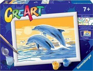 Ravensburger glezna pēc numuriem, Delightful Dolphins cena un informācija | Gleznas pēc numuriem | 220.lv