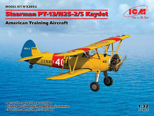 Līmējams modelis ICM 32052 Stearman PT-13/N2S-2/5 Kaydet, American Training Aircraft 1/32 cena un informācija | Līmējamie modeļi | 220.lv