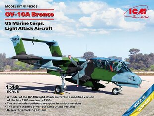 Līmējošais modelis ICM 48305 Light Attack Aircraft OV-10А Bronco US Marine Corps 1/48 cena un informācija | Līmējamie modeļi | 220.lv