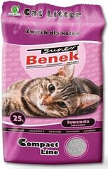 Cementējošie pakaiši kaķiem Super Benek Compact Line Lavander 25 l cena un informācija | Kaķu smiltis, pakaiši | 220.lv