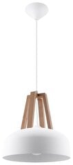 Sollux piekaramā lampa Casco 1 White/Natural wood cena un informācija | Lustras | 220.lv