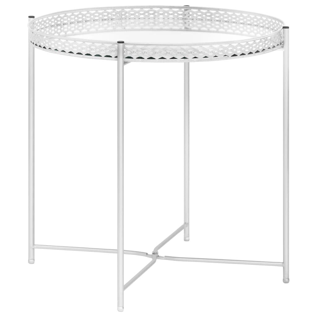 322800 Side Table Silver 40x40x41 cm Glass cena un informācija | Žurnālgaldiņi | 220.lv