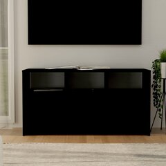 TV skapītis, melns, 102x37,5x52,5 cm, skaidu plāksne cena un informācija | TV galdiņi | 220.lv