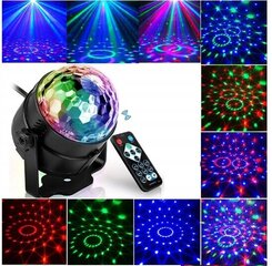 LED RGB DISCO BALL Septiņas krāsu kombinācijas FLESH funkcija cena un informācija | Galda lampas | 220.lv